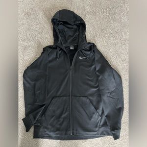 Large black Nike zip up hoodie dri fit